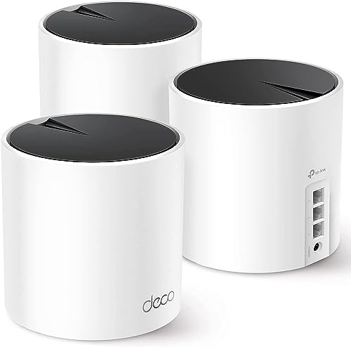 TP-Link ???????? X55 AX3000 WiFi 6 Mesh System - Covers up to 6500 Sq.Ft. , Replaces Wireless Router and Extender, 3 Gigabit ports per unit, supports Ethernet Backhaul (3-pack)