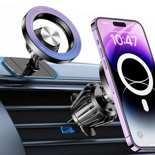 Kaistyle for Magsafe Car Mount??20 Strong Magnets??Magnetic Phone Holder for Car Phone Holder Mount Dash??360?㡿Cell Phone Holders for Your Car Accessories for Women Men iPhone 16 Pro Max 15 14 13 12 P