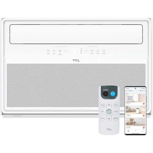 TCL 12,000 BTU Q-Series Smart Inverter Window AC, Ultra-Quiet 38dB Fan & 40dB Cooling, 38% Energy Saving, 3-Step Install, Open-able Window, Works with Smart Home Devices, Cools up to 550 Sq. Ft.