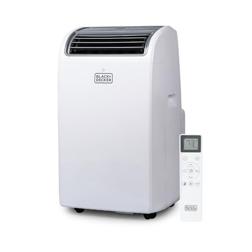 BLACK+DECKER Smart Portable Air Conditioner with Heat, 14,000 BTU Cooling, 12,000 BTU Heating for Rooms up to 700 Sq. Ft., Follow Me Remote, BPACT14HWT, White