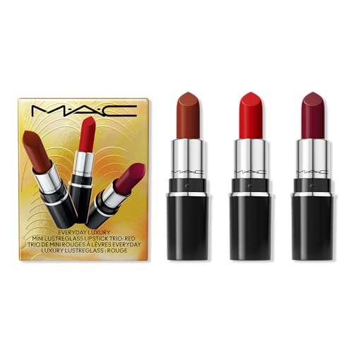 MAC Everyday Luxury Mini Lustreglass Lipstick Trio, Red, 3 Piece Set