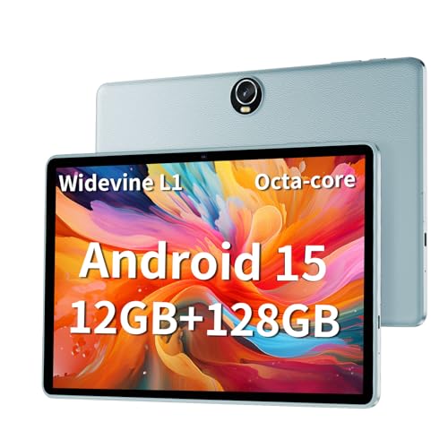 2025 Upgraded Android 15 Tablet 11inch, 12GB+128GB+512GB, Support Face Unlock,18W Fast Charging with 8000mAh Large Battery ,Dual WiFi6, Dual Camera,Octa-Core CPU, Bluetooth,HD Touchscreen Display