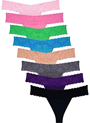 Sunm Boutique Lace Thongs for Women Thong Underwear Women Lace Panties Women Underwear Cotton Thongs for Women Pack