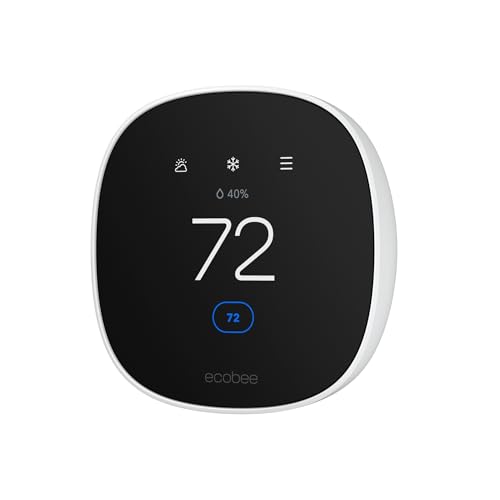 ecobee Smart Thermostat Essential - Energy Star Certified programmable Wi-Fi Thermostat - Works with Siri, Alexa, and Google Assistant