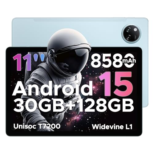 DOOGEE Tab A9 Pro+ Android 15 Tablet,11 inch Tablet with 90Hz Display,30GB+128GB/2TB TF Octa-Core Gaming Tablets,8580mAh,1080P,Bluetooth 5.0+5G WiFi Tablets,13MP+5MP,Face ID/OTG Blue